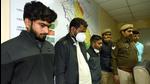 Noida, India - December 03, 2021: Sector 58 police arrested three persons in connection with a cricket betting racket. Additional DCP Kumar Ranvijay Singh addressed a press conference over the issue, in Noida, India, on Friday, December 03, 2021. (Photo by Sunil Ghosh / Hindustan Times) Noida, India - December 03, 2021: Sector 58 police arrested three persons in connection with a cricket betting racket. Additional DCP Kumar Ranvijay Singh addressed a press conference over the issue, in Noida, India, on Friday, December 03, 2021. (Photo by Sunil Ghosh / Hindustan Times)
