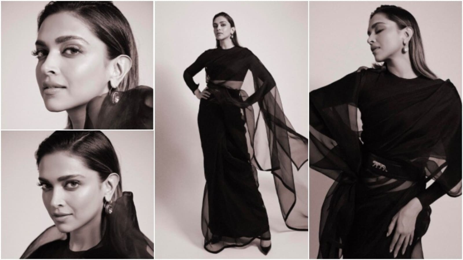 Deepika Padukone is a chic queen in black Sabyasachi saree and signature  belt