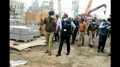 Standing Security Committee members inspecting Kashi Vishwanath Corridor. (HT PHOTO)