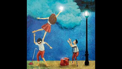 An artwork by Chinmay Pradhan, which is part of the exhibition that has works of 66 differently abled artists. An artwork by Chinmay Pradhan, which is part of the exhibition that has works of 66 differently abled artists.