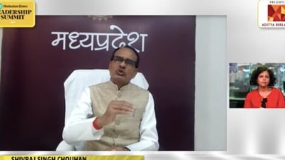Madhya Pradesh CM Shivraj Singh Chouhan speaks at HTLS.&nbsp; (HT Photo)