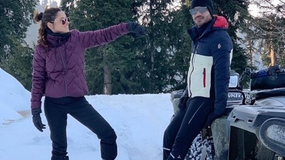 Ankita and Vicky have travelled a lot and just couldn't stop playing in snow on one of their trips in December last year. Ankita and Vicky have travelled a lot and just couldn't stop playing in snow on one of their trips in December last year. 