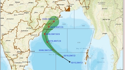 Cyclone Jawad's wind speed may reach that of a severe cyclone for a brief period on Saturday when it approaches landfall. (IMD) Cyclone Jawad's wind speed may reach that of a severe cyclone for a brief period on Saturday when it approaches landfall. (IMD)