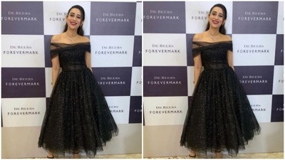 Styled by fashion stylist Tanya Ghavri, Karisma posed pretty for pictures in the event in Bengaluru. (Instagram/@therealkarismakapoor)