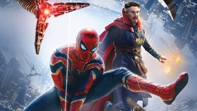 Spider-Man: No Way Home stars Tom Holland with Benedict Cumberbatch.