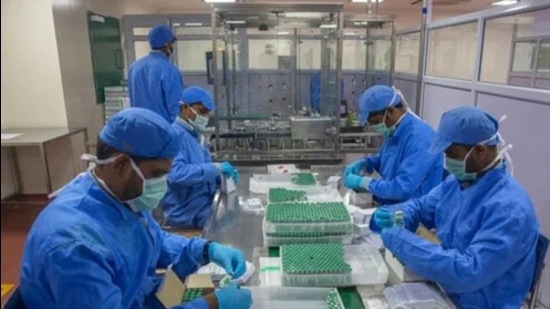 Employees pack boxes containing vials of Covishield, a version of the AstraZeneca vaccine, at the Serum Institute of India in Pune. (AP/File) Employees pack boxes containing vials of Covishield, a version of the AstraZeneca vaccine, at the Serum Institute of India in Pune. (AP/File)