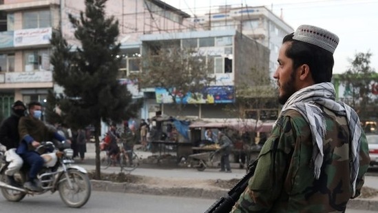 A Taliban fighter stands guard in Kabul, Afghanistan.&nbsp;(REUTERS)