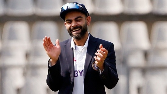 Indian skipper Virat Kohli at the toss during the first day of the 2nd Test match between India and New Zealand, at Wankhede Stadium, in Mumbai on Friday(ANI) Indian skipper Virat Kohli at the toss during the first day of the 2nd Test match between India and New Zealand, at Wankhede Stadium, in Mumbai on Friday(ANI)