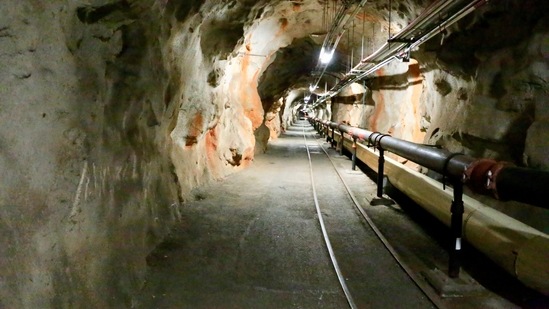 This photo shows a tunnel inside the Red Hill Underground Fuel Storage Facility in Pearl Harbor, Hawaii.(AP)