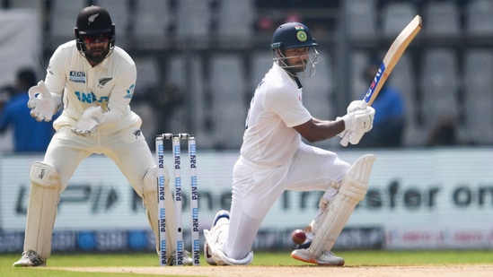 IND vs NZ Live Score, 2nd Test, Day 1: Mayank Agarwal plays a shot on the first day of the 2nd Test.