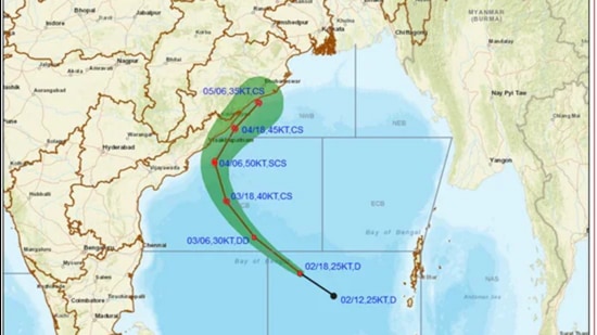 Cyclone Jawad’s wind speed may reach that of a severe cyclone for a brief period on Saturday when it approaches landfall. (IMD)