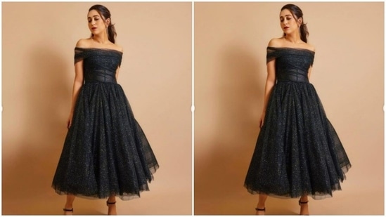 Karisma Kapoor wears a black designer gown to a Forevermark event