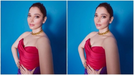 Tamannaah's shoes stole the limelight. She aptly accessorised her look with a multicoloured pair of stilettos.(Instagram/@tamannaahspeaks)