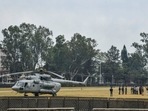 Officials check the security arrangements at the venue of the proposed rally of Prime Minister Narendra Modi, in Dehradun. Officials check the security arrangements at the venue of the proposed rally of Prime Minister Narendra Modi, in Dehradun.
