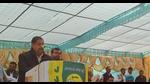 Jannayak Janta Party’s national president Ajay Chautala during a public meeting in Ambala City on Saturday. (HT Photo) Jannayak Janta Party’s national president Ajay Chautala during a public meeting in Ambala City on Saturday. (HT Photo)