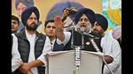 Shiromani Akali Dal president Sukhbir Singh Badal addressing a gathering recently. Shiromani Akali Dal president Sukhbir Singh Badal addressing a gathering recently.