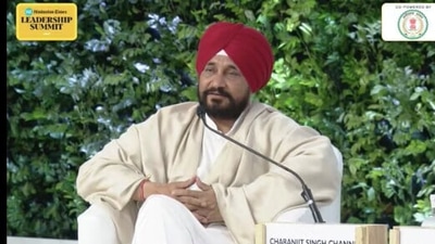 Talking about stubble-burning at Hindustan Times Leadership Summit 2021, Punjab chief minister Charanjit Singh Channi said, "Stubble burning is not a hobby for us. Have requested PM Modi to provide financial assistance to farmer to destroy stubble. That's the proper solution." (HT Photo)
