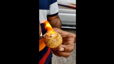 The image shows the ‘fire golgappa’. (Instagram/@foodiekru)