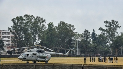 Officials check the security arrangements at the venue of the proposed rally of Prime Minister Narendra Modi, in Dehradun. (PTI) Officials check the security arrangements at the venue of the proposed rally of Prime Minister Narendra Modi, in Dehradun. (PTI)