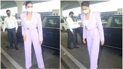 Only a few stars in the industry can carry any silhouette with utmost perfection. Deepika Padukone tops that list, as the star knows how to make any ensemble look trendy with her awe-worthy elegance. One look at all her past airport looks, and you will understand what we mean. (HT Phtoto/Varinder Chawla)
