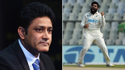 Anil Kumble was quick to react to Ajaz Patel's 10 wickets against India Anil Kumble was quick to react to Ajaz Patel's 10 wickets against India