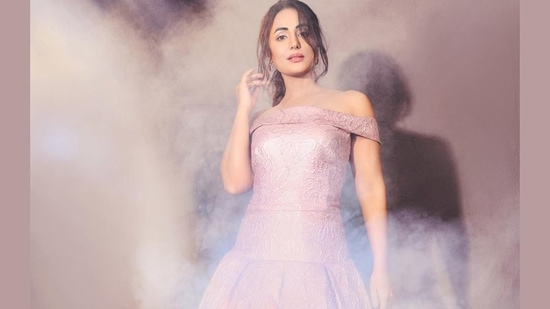 The ensemble is credited to Syrian-born designer, Rami Al Ali's eponymous fashion label that boasts of ready-to-wear evening and bridal designs that prioritize longevity and condemns overproduction.(Instagram/realhinakhan)