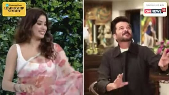 Anil Kapoor and Janhvi Kapoor ended the event with their graceful and energetic dance on Galan Gudiya.(HT Photo)