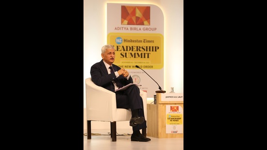 Supreme Court justice Uday Umesh Lalit at the Hindustan Times Leadership Summit. (Sanchit Khanna/HT PHOTO)