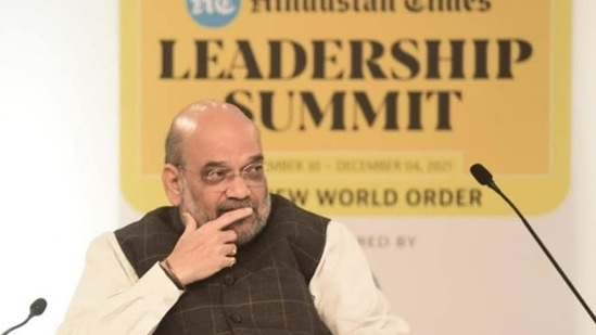 Amit Shah said the restoration of Jammu and Kashmir's statehood will follow delimitation. He added that anyone saying otherwise is trying to create confusion.(HT photo/ Vipin Kumar)
