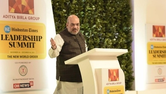 Shah said that with DBT, poverty alleviation, rural electrification and other programmes, PM Modi ensured the participation of everyone in country's progress.(HT photo/ Vipin Kumar)