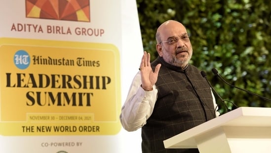 Amit Shah was speaking on the last day of HTLS 2021.(HT Photo/Vipin Kumar)