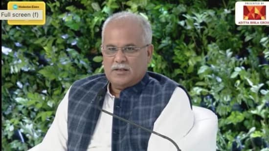 Bhupesh Baghel spoke with Sunetra Choudhury on the last day of HTLS 2021.&nbsp;(HT Photo)