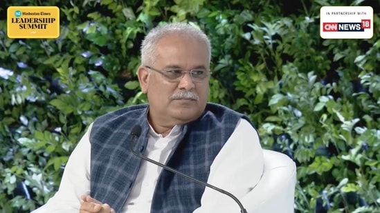 Chhattisgarh chief minister Bhupesh Baghel speaks to HT's national political editor Sunetra Choudhary at the concluding day of 19th Hindustan Times Leadership Summit in New Delhi on Saturday.&nbsp;(HT photo)