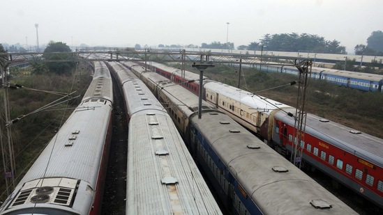 Indian Railways has cancelled around 36 trains scheduled today to ensure the safety of passengers.(PTI)