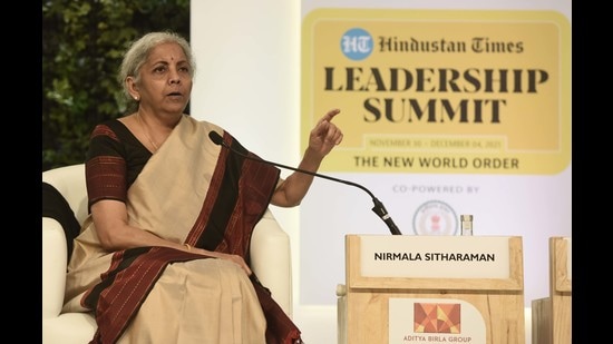 Finance minister Nirmala Sitharaman says infrastructure development is one of the key focus areas of the government and the “emphasis on infrastructure spending in some form or the other” will continue. (Vipin Kumar/HT PHOTO)