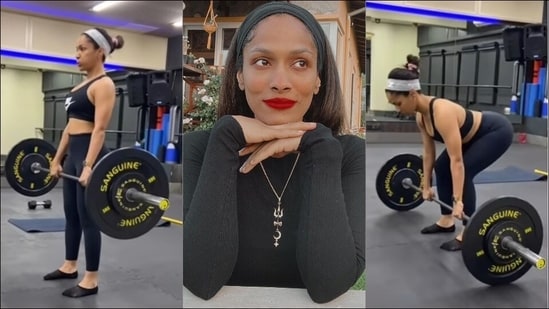 Masaba Gupta makes jaws drop with deadlifts as her ‘new fitness goals’(Instagram/masabagupta)