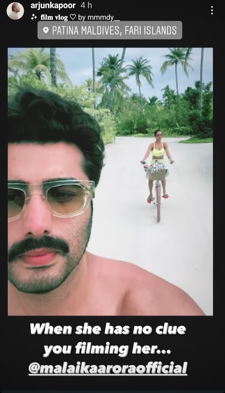 Arjun Kapoor and Malaika Arora go cycling at the Maldives(Instagram/arjunkapoor)