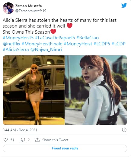 Fans laud ‎Najwa Nimri for her role as Alicia Sierra in Money Heist.