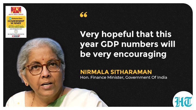 The finance minister’s comments at HTLS 2021 came days after data showed that India’s GDP grew at 8.4% in the three months ended September