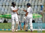 India's Mayank Agarwal and Shubman Gill during the first day of the 2nd Test match between India and New Zealand, at Wankhede Stadium, in Mumbai on Friday.&nbsp;