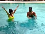 Arjun Kapoor enjoys pool-time with Malaika Arora in Maldives. Arjun Kapoor enjoys pool-time with Malaika Arora in Maldives.