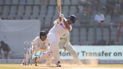Mumbai, Dec 05 (ANI): India's Axar Patel plays a shot during the third day of the 2nd Test match between India and New Zealand, at Wankhede Stadium, in Mumbai on Sunday. (ANI Photo)
(ANI) Mumbai, Dec 05 (ANI): India's Axar Patel plays a shot during the third day of the 2nd Test match between India and New Zealand, at Wankhede Stadium, in Mumbai on Sunday. (ANI Photo)
(ANI)