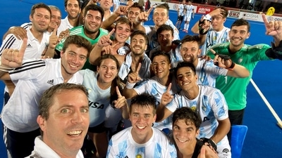 Bhubaneswar, Dec 05 (ANI): Argentina players click selfie after winning final match of FIH Odisha Hockey Men's Junior World cup 2021 against Germany, at Kalinga Stadium in Bhubaneswar on Sunday. (ANI Photo) (ANI) Bhubaneswar, Dec 05 (ANI): Argentina players click selfie after winning final match of FIH Odisha Hockey Men's Junior World cup 2021 against Germany, at Kalinga Stadium in Bhubaneswar on Sunday. (ANI Photo) (ANI)