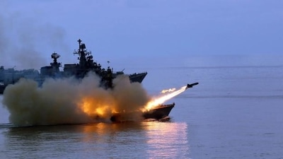 Indian Navy ships Nirghat, Nipat and Veer fired their Styx missiles and sank Pakistan Navy ships Khyber and Muhafiz (PTI File)