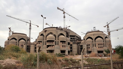 Al-Rahman Grand Mosque in al-Mansour district of Iraq's capital Baghdad, one of the last projects by late Iraqi dictator Saddam Hussein. (AFP) Al-Rahman Grand Mosque in al-Mansour district of Iraq's capital Baghdad, one of the last projects by late Iraqi dictator Saddam Hussein. (AFP)