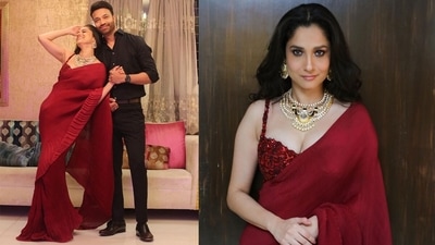 Ankita Lokhande and Vicky Jain ahead of a Diwali party in October. Ankita Lokhande and Vicky Jain ahead of a Diwali party in October. 