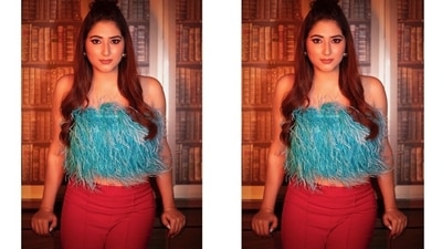 Disha styled the ensemble with a pair of gold hoop earrings designed in a swirl pattern. She glammed it all up with a sleek half-tied top knot and pastel white nail paint. A nude lip shade, shimmery pink eye shadow, winged eyeliner, mascara-laden lashes, glowing skin, blushed cheeks, and beaming highlighter completed the beauty picks. (Instagram/@dishaparmar) Disha styled the ensemble with a pair of gold hoop earrings designed in a swirl pattern. She glammed it all up with a sleek half-tied top knot and pastel white nail paint. A nude lip shade, shimmery pink eye shadow, winged eyeliner, mascara-laden lashes, glowing skin, blushed cheeks, and beaming highlighter completed the beauty picks. (Instagram/@dishaparmar)