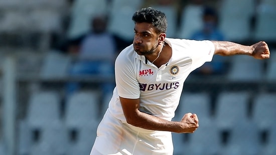 India's Ravichandran Ashwin in action during the second day of the 2nd Test match between India and New Zealand, at Wankhede Stadium, in Mumbai on Saturday.(ANI )
