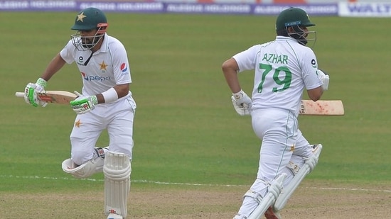 Babar Azam and Azhar Ali in action on Day 2.(Twitter/PCB)