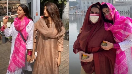 Janhvi Kapoorはまた、Sara AliKhanと彼女の母親AmritaSinghに加わり、Bangla SahibGurudwaraを訪問しました。 彼らはまた多くの料理を楽しんだ。 （インスタグラム）